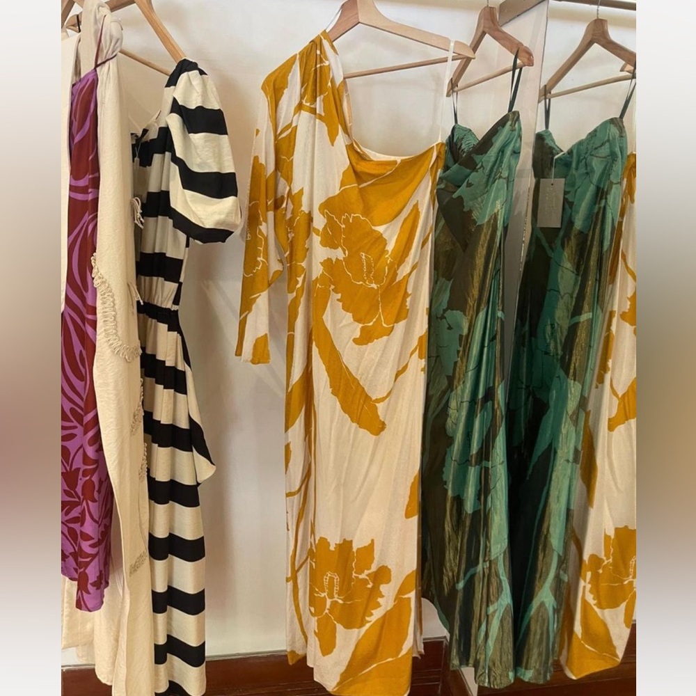 Yellow and White One Shoulder Sundress